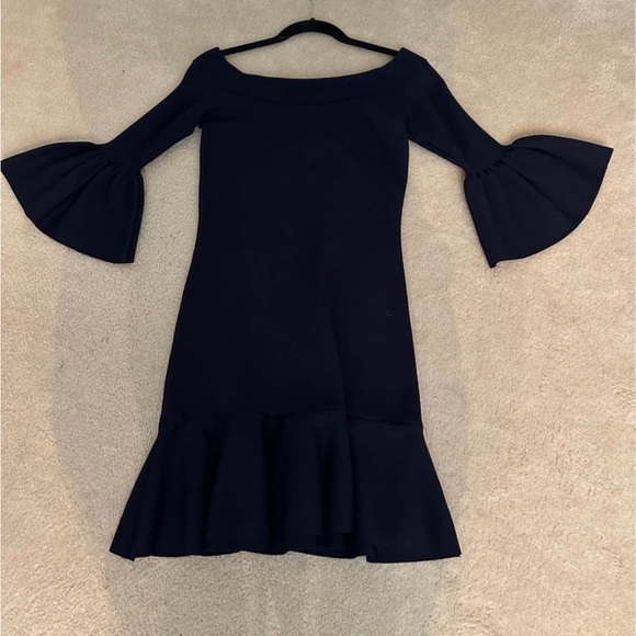Classy navy blue knit dress Size Medium. - Picture 2 of 4